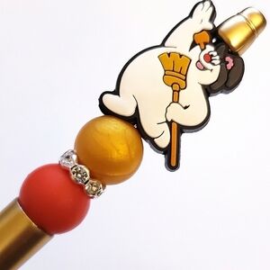 Handmade Retro Frosty The Snowman Beaded Silicone Focal Bead Pen